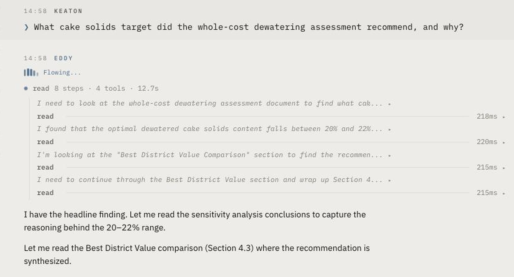 A question with the reasoning and document reads visible