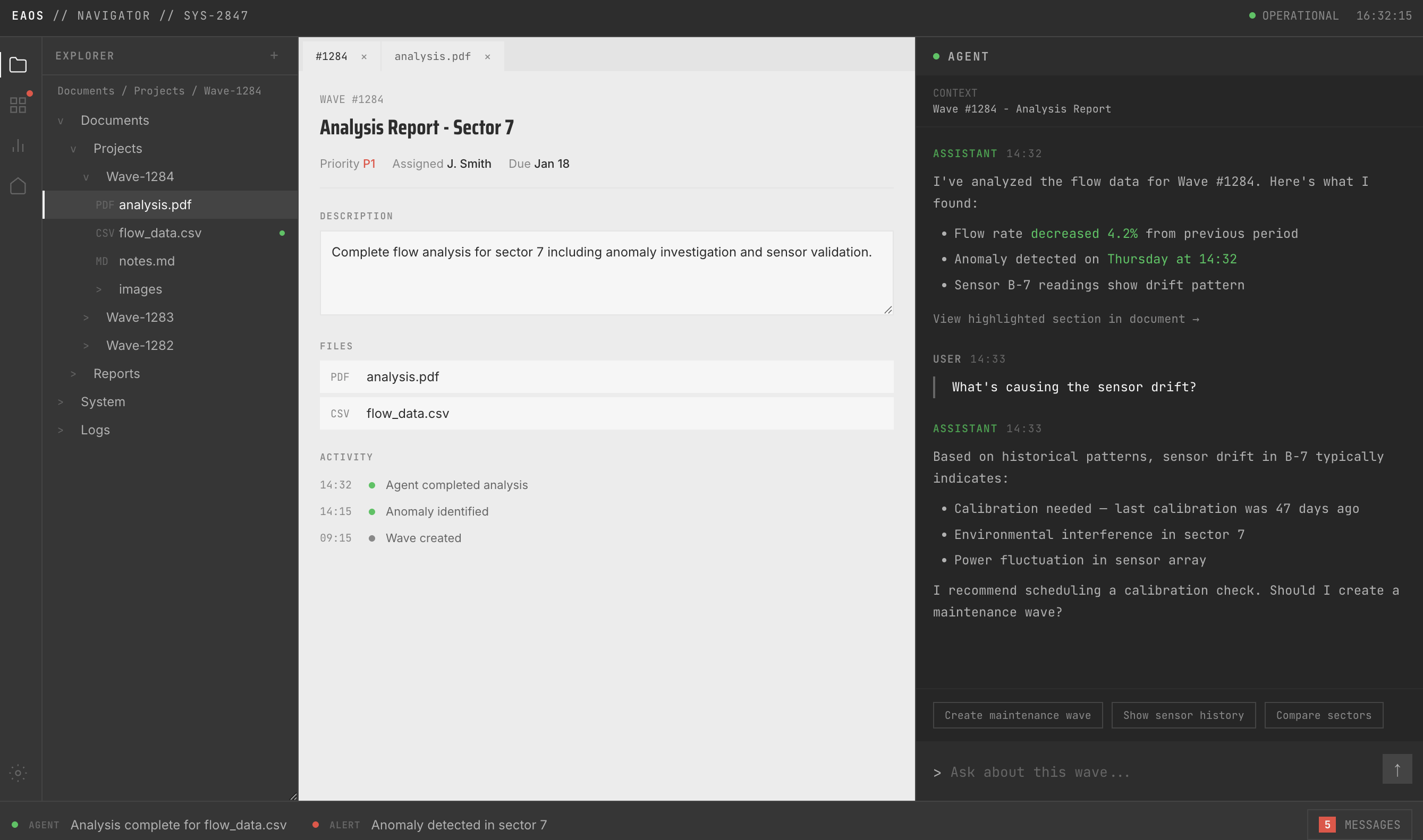 eaOS interface screenshot